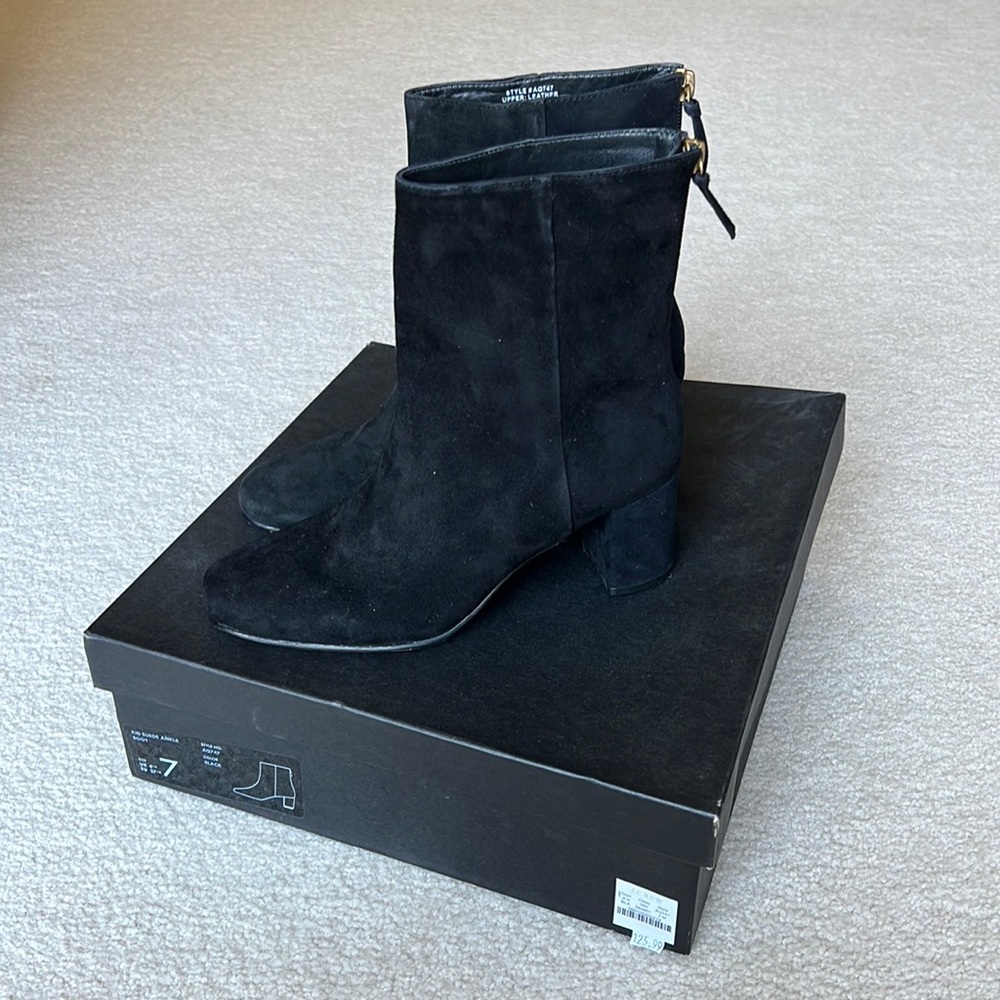 JCrew Ankle Black Suede Boot Size 7